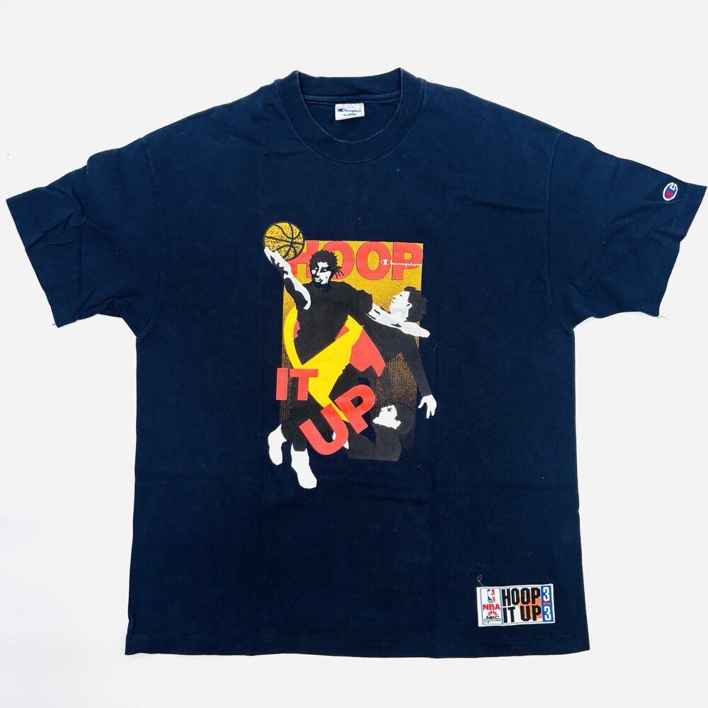 VINTAGE CHAMPION HOOP IT UP BASKETBALL TEE SHIRT 1990S XL MADE IN USA